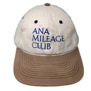 KC Caps ANA Mileage Club Airline Promotional Baseball Cap Beige Brown OS Hat